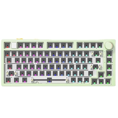 Anpassbares 75 -Prozent -Kabel -Aluminium -Tastatur -Kit mit RGB -Hintergrundbeleuchtungsdichtung und robuste Metallbasis Kompatibel mit Spiele(Green-RGB Light) von GRzHKN
