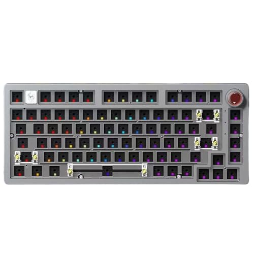 GRzHKN Anpassbares 75 -Prozent -Kabel -Aluminium -Tastatur -Kit mit RGB -Hintergrundbeleuchtungsdichtung und robuste Metallbasis Kompatibel mit Spiele(Grey-RGB Light) von GRzHKN