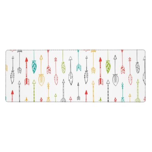 GSGCSBYMLG Bunte handgezeichnete Kunst mit Pfeilen im Boho-Stil, bedrucktes Mauspad, 30 x 80 cm, große Schreibtischunterlage, Schreibtisch-Dekoration GSGCSBYMLG Bunte handgezeichnete Kunst mit Pfeilen im Boho-Stil, bedrucktes Mauspad, 30 x 80 cm, große Schreibtischunterlage, Schreibtisch-Dekoration von GSGCSBYMLG