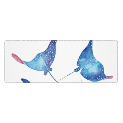 GSGCSBYMLG Mauspad mit Meerestieren, Stachelrochen, bedruckt, 30 x 80 cm, großes Büro, Schreibtischunterlage, Schreibtisch-Dekoration von GSGCSBYMLG