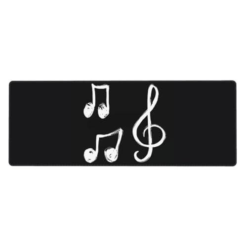 GSGCSBYMLG Mauspad mit Musiknoten, bedruckt, 30 x 80 cm, großes Büro-Schreibtischunterlage, Schreibtisch-Dekoration von GSGCSBYMLG