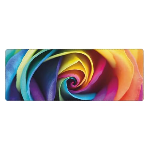 GSGCSBYMLG Mauspad mit Regenbogen-Rosen-Motiv, 30 x 80 cm, groß, Schreibtischunterlage, Schreibtisch-Dekoration GSGCSBYMLG Mauspad mit Regenbogen-Rosen-Motiv, 30 x 80 cm, groß, Schreibtischunterlage, Schreibtisch-Dekoration von GSGCSBYMLG