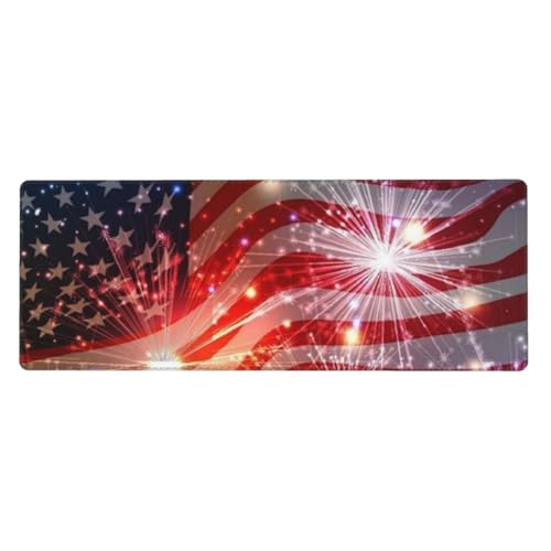 GSGCSBYMLG Mauspad mit amerikanischer Flagge, bedruckt, 30 x 80 cm, großes Büro, Schreibtischunterlage, Schreibtisch-Dekoration GSGCSBYMLG Mauspad mit amerikanischer Flagge, bedruckt, 30 x 80 cm, großes Büro, Schreibtischunterlage, Schreibtisch-Dekoration von GSGCSBYMLG