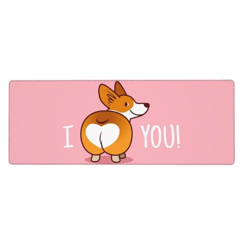 GSGCSBYMLG Mauspad mit niedlichem Cartoon-Motiv, walisischer Corgi-Hund, Hintern, Herz, bedruckt, 30 x 80 cm, großes Büro-Schreibtischunterlage, Schreibtisch-Dekoration GSGCSBYMLG Mauspad mit niedlichem Cartoon-Motiv, walisischer Corgi-Hund, Hintern, Herz, bedruckt, 30 x 80 cm, großes Büro-Schreibtischunterlage, Schreibtisch-Dekoration von GSGCSBYMLG