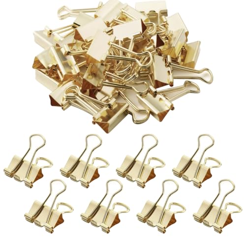 100 Stück 15 mm kleine Binder-Clips, Mini-Papierklemmen, Metall, Dokumenten-Klemmen, Mikro-Schule, Zuhause, Büroklammern, winzige Büroklammern für Büro, Geschäftsbedarf, goldfarben 100 Stück 15 mm kleine Binder-Clips, Mini-Papierklemmen, Metall, Dokumenten-Klemmen, Mikro-Schule, Zuhause, Büroklammern, winzige Büroklammern für Büro, Geschäftsbedarf, goldfarben von GSHLLO