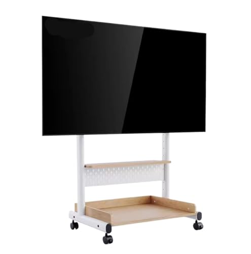 Fernsehgerüst, höhenverstellbarer Fernsehgerüst, Mobiler TV-Wagen for 40-85-Zoll-Fernseher, höhenverstellbarer tragbarer TV-Ständer mit Rädern von GSHUPIOU