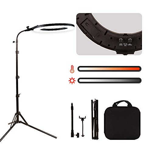 GSKAIWEN 18" 60W LED Ringleuchte Licht Set Tätowierung Augenbraue Fülllicht Dimmbares Kamera-Fotografie Studiolicht Video-Licht mit Makeup Porträt YouTube Video Shooting (18 Zoll Set mit weiche Röhre) von GSKAIWEN