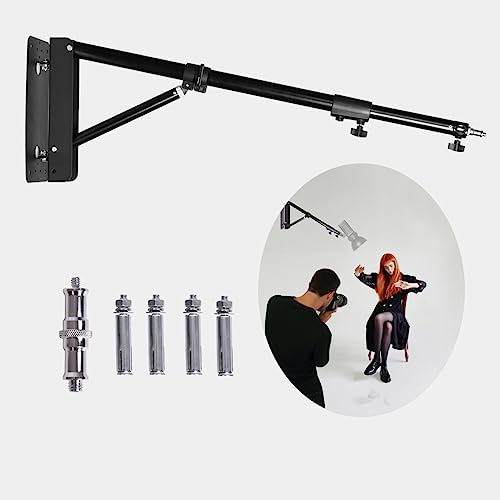 GSKAIWEN dreieckiger Wandmontage Ausleger, maximale Länge 53,54 Zoll/136 cm, 170° flexible Drehung, für Fotostudio Video-Ringlicht, Softbox, Fotografie-Blitzlicht, Monolicht, Lichtschirm und Reflektor von GSKAIWEN