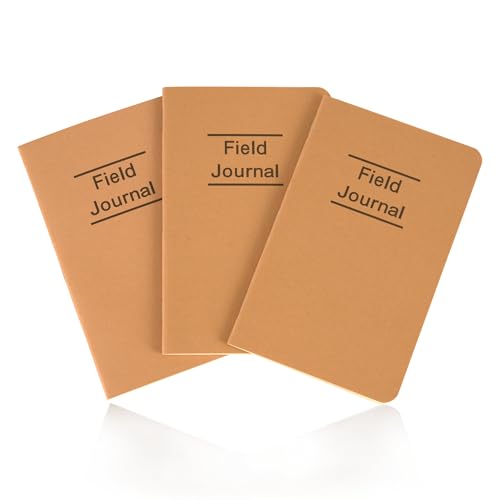 GSM Brands Field Journal – 3 Stück | strapazierfähiges Taschen-Notizbuch für Notizen | 48 Seiten (24 Blatt) Kraftbuch von GSM Brands