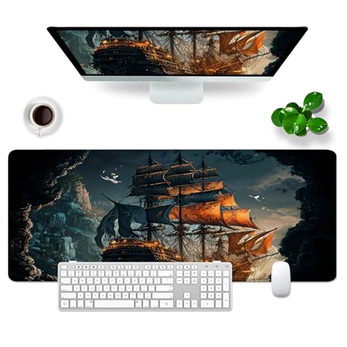 Corsairfrance Gaming Mousepad Großes Mauspad 80x30cm Schreibtischunterlage XL Mousepad Corsair Desk Pad (Pirate) von GSQITE