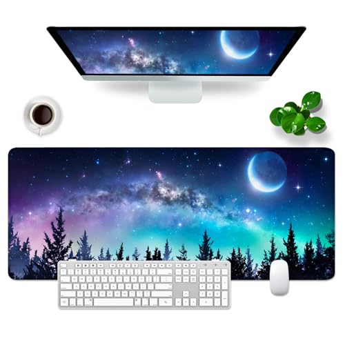 Gaming Mousepad Großes Mauspad 80x30cm Schreibtischunterlage XL Mousepad & Desk Pad (Sternenhimmel) von GSQITE