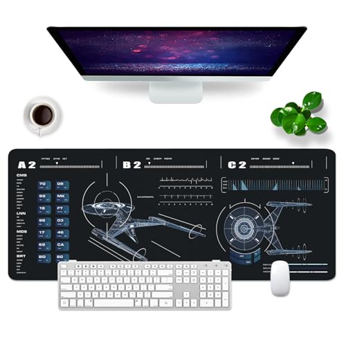 Gaming Mousepad Großes Mauspad 80x30cm XL Mousepad, Desk Pad Gaming Mousepad PC Tastatur Mauspad groß Schreibtischunterlage Schwarz (Mauspad -1) von GSQITE