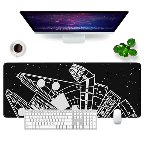 Gaming Mousepad Großes Mauspad 80x30cm XL Mousepad, Desk Pad Gaming PC Tastatur Mauspad groß Schreibtischunterlage Schwarz (Mauspad -3) von GSQITE