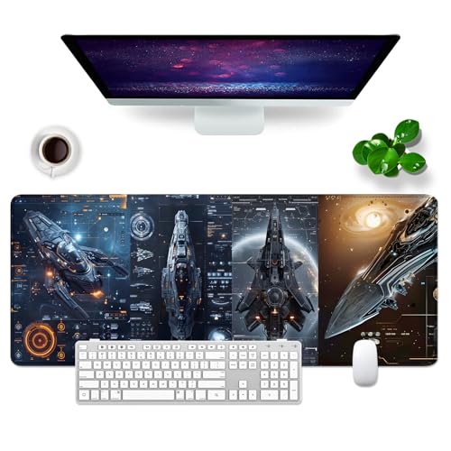 Gaming Mousepad Großes Mauspad 80x30cm XL Mousepad, Desk Pad Gaming PC Tastatur Mauspad groß Schreibtischunterlage Schwarz (Mauspad -4) von GSQITE