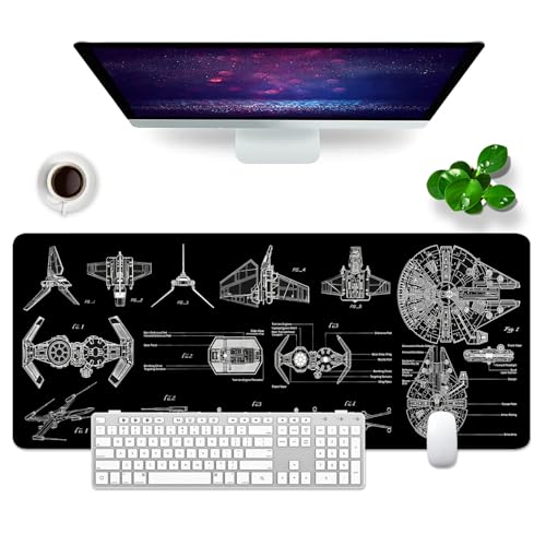Schwarz Gaming Mousepad Großes Mauspad 80x30cm XL Mousepad, Desk Pad Gaming PC Tastatur Mauspad groß Schreibtischunterlage (Mauspad -5) von GSQITE