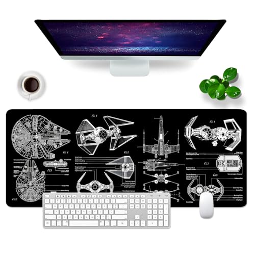 Schwarz Gaming Mousepad Großes Mauspad 80x30cm XL Mousepad, Desk Pad Gaming PC Tastatur Mauspad groß Schreibtischunterlage (Mauspad -6) von GSQITE