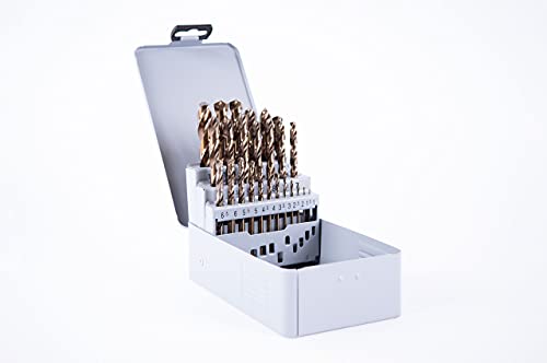 GSR Spiralbohrer Set, 25-teilig, Stahlbohrer Satz nach DIN 338, HSS-E Metallbohrer Set 1-13mm, Cobalt legiert, Zubehör für Bohrmaschinen, Inklusive Metallbox GSR Spiralbohrer Set, 25-teilig, Stahlbohrer Satz nach DIN 338, HSS-E Metallbohrer Set 1-13mm, Cobalt legiert, Zubehör für Bohrmaschinen, Inklusive Metallbox von GSR