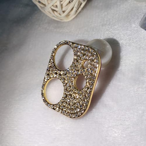 GSRYPC 2 Stück Glitzer Bling Diamant Kamera Objektiv Abdeckung Schutz Kompatibel mit iPhone 11 Metall Bling Diamant Kamera Objektiv Abdeckung Aufkleber Schutzfolie (iPhone 11, Gold) von GSRYPC