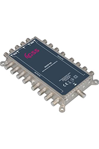 GSS 5/16 Sat Multischalter STROMLOS für Quattro & Quad LNB, Multiswitch für 1 Satelliten & 16 Teilnehmer (TV, Sat Receiver), Stromloser Matrix 4K HD Satverteiler für Antenne Satellitenschüssel von GSS