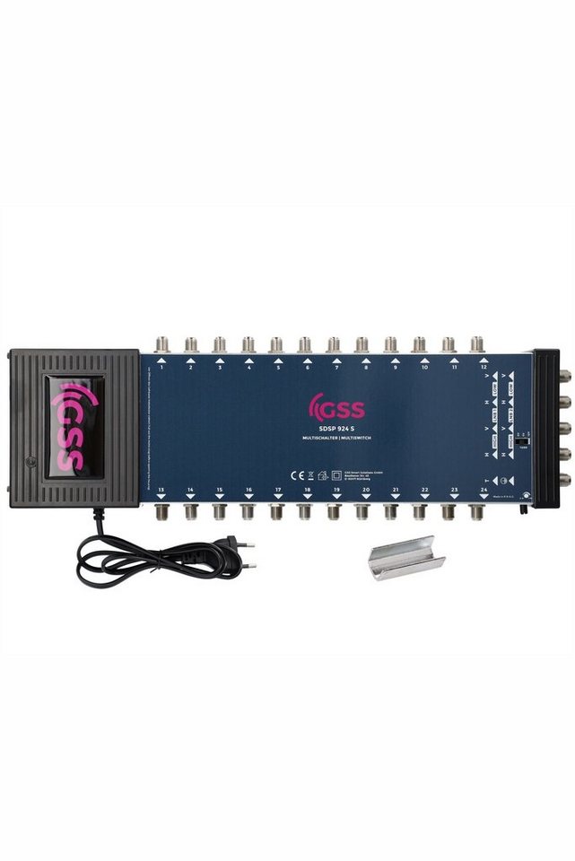 GSS SAT-Multischalter SDSP 924 S- für 2 Quad oder 2 Quattro LNB, 24 Teilnehmer 2 Satelliten, Aufdrehhilfe - Regelbare Terrestrik von GSS