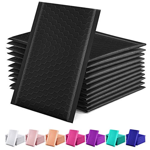 GSSUSA Schwarze Luftpolster-Versandtaschen, 10,2 x 20,3 cm, 50 Stück, gepolsterte Poly-Luftpolster-Versandtaschen, Verpackung für kleine Unternehmen, Versandtaschen, gepolsterte Umschläge, von GSSUSA