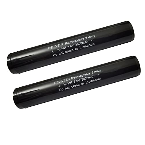 GSUIVEER 75175 75375 3,6 V 3000 mAh Ni-MH Taschenlampen-Akku, kompatibel mit Streamlight Stinger 75813 75810 76000 PolyStinger Pelican M9 FL126 Taschenlampe (2er-Pack) von GSUIVEER