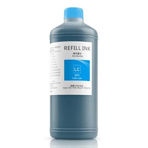 GSwReJ 1000 ml wasserdichte Pigmenttinte Kompatibel mit breite Format -Tintenstrahldrucker kompatibel mit verschiedenen Modellen in 11 Farben(Light Cyan) von GSwReJ