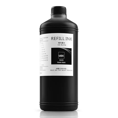 GSwReJ 1000 ml wasserdichte Pigmenttinte Kompatibel mit breite Format -Tintenstrahldrucker kompatibel mit verschiedenen Modellen in 11 Farben(Matte Black) von GSwReJ