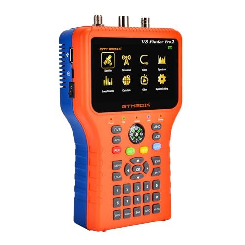 GT MEDIA Satellite Finder Pro SAT Finder Satellitenfinder Meter DVB-S2X/S2/S/T2/T/C Satellitensuchgerät Signalempfänger Decoder Digitale Satellitenerkennung Messgerät FTA 4.3" LCD von GT MEDIA