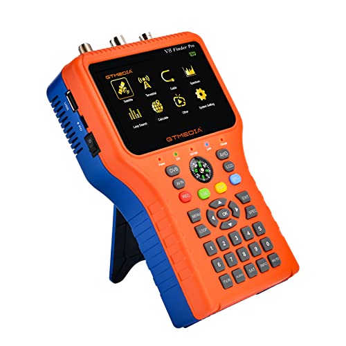 V8 Finder PRO Sat Finder Digital Satelliten Finder mit Satellitenerkennung Kompass HD Satelittenschüssel DVB-S2X /S2/S/T2/T/C zur Exakten Justierung Ihrer 4,3" LCD Bildschirm Akku-4000mAh von GT MEDIA