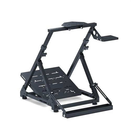 GT Omega Lenkradständer für Logitech G29 G923 G920 Thrustmaster T500 RS Force Feedback Gaming Lenkrad & TH8A Schalthebelhalterung V1 - Fanatec Clubsport PS4 Xbox PC - Neigungsverstellbares Gestell von GT OMEGA