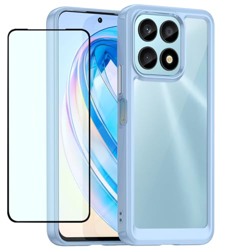 GTBDEKI Clear Hülle für Honor X8A Hülle, CRT-LX1 Hülle mit HD-Bildschirmschutz, Kratzfeste stoßfeste transparente Harte PC + TPU-Stoßstangenschutz hülle für Honor X8A Crystal Blue GTBDEKI Clear Hülle für Honor X8A Hülle, CRT-LX1 Hülle mit HD-Bildschirmschutz, Kratzfeste stoßfeste transparente Harte PC + TPU-Stoßstangenschutz hülle für Honor X8A Crystal Blue von GTBDEKI