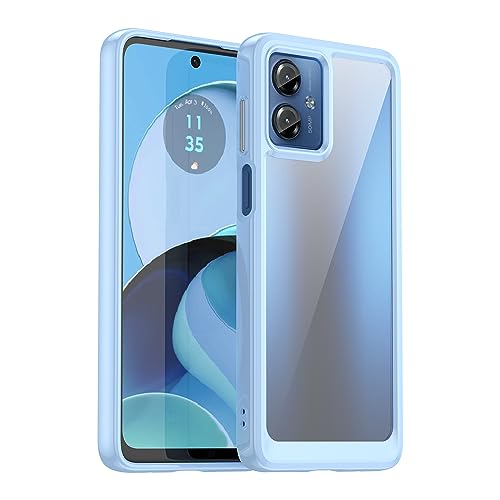 GTBDEKI Clear Hülle für Moto G14 Hülle, Motorola G14 PAYF0010IN Hülle mit HD-Bildschirmschutz, Kratzfeste stoßfeste Harte PC + TPU-Stoßstangenschutz hülle für Motorola Moto G14 Crystal Blue GTBDEKI Clear Hülle für Moto G14 Hülle, Motorola G14 PAYF0010IN Hülle mit HD-Bildschirmschutz, Kratzfeste stoßfeste Harte PC + TPU-Stoßstangenschutz hülle für Motorola Moto G14 Crystal Blue von GTBDEKI