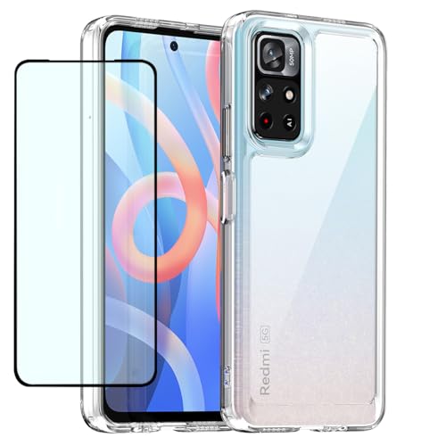 GTBDEKI Clear Hülle für Poco M4 Pro 5G/Redmi Note 11T 5G/Redmi Note 11S 5G Hülle mit HD-Bildschirmschutz, stoßfeste Harte PC + TPU-Stoßstangenschutz hülle für Xiaomi Poco M4 Pro 5G Crystal Clear GTBDEKI Clear Hülle für Poco M4 Pro 5G/Redmi Note 11T 5G/Redmi Note 11S 5G Hülle mit HD-Bildschirmschutz, stoßfeste Harte PC + TPU-Stoßstangenschutz hülle für Xiaomi Poco M4 Pro 5G Crystal Clear von GTBDEKI