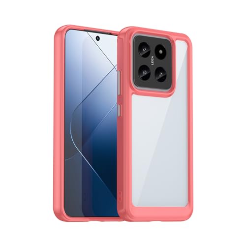 GTBDEKI Clear Hülle für Xiaomi 14 Hülle mit HD-Bildschirmschutz, Kratzfeste stoßfeste transparente Harte PC + TPU-Stoßstangenschutz hülle für Xiaomi 14 Crystal Red GTBDEKI Clear Hülle für Xiaomi 14 Hülle mit HD-Bildschirmschutz, Kratzfeste stoßfeste transparente Harte PC + TPU-Stoßstangenschutz hülle für Xiaomi 14 Crystal Red von GTBDEKI