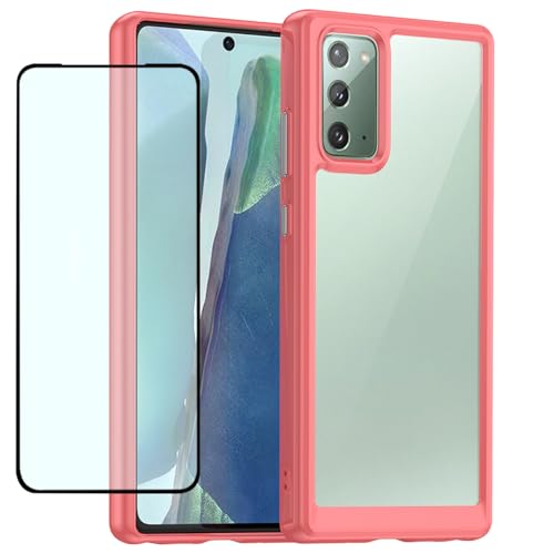 GTBDEKI Crystal Red Hülle für Galaxy Note 20 5G, Samsung Note 20 SM-N981F, mit HD-Bildschirmschutz, stoßfeste Harte PC + TPU-Stoßstangenschutz, für Samsung Galaxy Note20 5G GTBDEKI Crystal Red Hülle für Galaxy Note 20 5G, Samsung Note 20 SM-N981F, mit HD-Bildschirmschutz, stoßfeste Harte PC + TPU-Stoßstangenschutz, für Samsung Galaxy Note20 5G von GTBDEKI