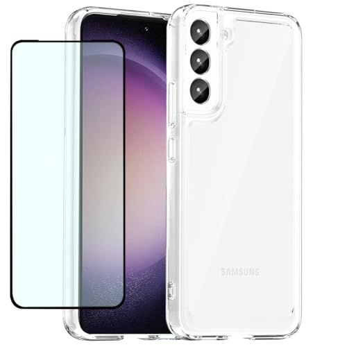 GTBDEKI Clear Hülle für Galaxy S24 Plus Hülle, Samsung S24+ Hülle mit HD-Bildschirmschutz, Kratzfeste stoßfeste Harte PC + TPU-Stoßstangenschutz hülle für Samsung Galaxy S24 Plus Crystal Clear von GTBDEKI