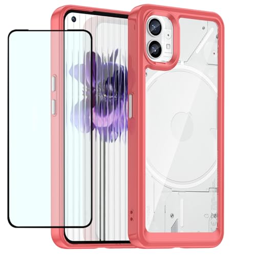 GTBDEKI Clear Hülle für Nothing Phone One Hülle, Nothing Phone 1 A063 Hülle mit HD-Bildschirmschutz, Kratzfeste stoßfeste Harte PC + TPU-Stoßstangenschutz hülle für Nothing Phone 1 Crystal Red GTBDEKI Clear Hülle für Nothing Phone One Hülle, Nothing Phone 1 A063 Hülle mit HD-Bildschirmschutz, Kratzfeste stoßfeste Harte PC + TPU-Stoßstangenschutz hülle für Nothing Phone 1 Crystal Red von GTBDEKI