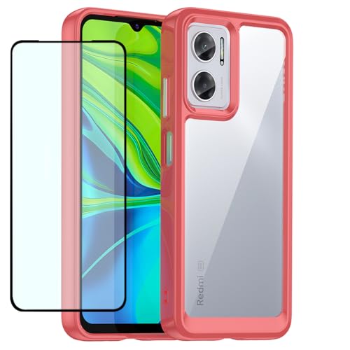 GTBDEKI Clear Hülle für Redmi 10 5G/Redmi 10 Prime+/Note 11E 5G/Redmi 11 Prime 5G Hülle mit HD-Bildschirmschutz, stoßfeste Harte PC + TPU-Stoßstangenschutz hülle für Xiaomi Redmi 10 5G Crystal Red GTBDEKI Clear Hülle für Redmi 10 5G/Redmi 10 Prime+/Note 11E 5G/Redmi 11 Prime 5G Hülle mit HD-Bildschirmschutz, stoßfeste Harte PC + TPU-Stoßstangenschutz hülle für Xiaomi Redmi 10 5G Crystal Red von GTBDEKI
