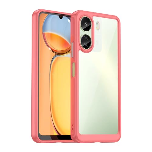 GTBDEKI Clear Hülle für Redmi 13C Hülle, Poco C65 Hülle mit HD-Bildschirmschutz, Kratzfeste stoßfeste transparente Harte PC + TPU-Stoßstangenschutz hülle für Xiaomi Redmi 13C Crystal Red GTBDEKI Clear Hülle für Redmi 13C Hülle, Poco C65 Hülle mit HD-Bildschirmschutz, Kratzfeste stoßfeste transparente Harte PC + TPU-Stoßstangenschutz hülle für Xiaomi Redmi 13C Crystal Red von GTBDEKI
