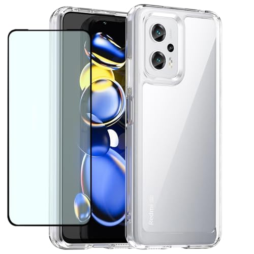 GTBDEKI Clear Hülle für Redmi Note 11T Pro+ 5G/Note 11T Pro Plus/Redmi K50i/Poco X4 GT Hülle mit HD-Bildschirmschutz, stoßfeste harte PC+TPU-Stoßstangenschutz hülle für Xiaomi Poco X4 GT Crystal Clear GTBDEKI Clear Hülle für Redmi Note 11T Pro+ 5G/Note 11T Pro Plus/Redmi K50i/Poco X4 GT Hülle mit HD-Bildschirmschutz, stoßfeste harte PC+TPU-Stoßstangenschutz hülle für Xiaomi Poco X4 GT Crystal Clear von GTBDEKI