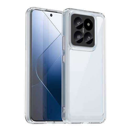 GTBDEKI Clear Hülle für Xiaomi 14 Pro Hülle mit HD-Bildschirmschutz, Kratzfeste stoßfeste transparente Harte PC + TPU-Stoßstangenschutz hülle für Xiaomi 14 Pro Crystal Clear von GTBDEKI