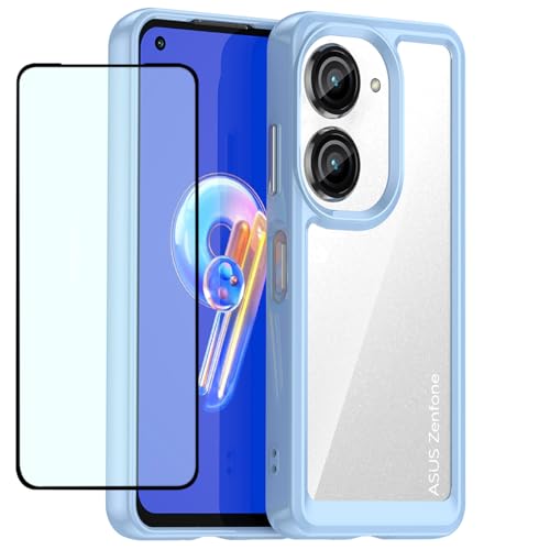 GTBDEKI Clear Hülle für Zenfone 9 Hülle, Zenfone 9z AI2202 Hülle mit HD-Bildschirmschutz, Kratzfeste stoßfeste transparente Harte PC + TPU-Stoßstangenschutz hülle für Asus Zenfone 9 Crystal Blue GTBDEKI Clear Hülle für Zenfone 9 Hülle, Zenfone 9z AI2202 Hülle mit HD-Bildschirmschutz, Kratzfeste stoßfeste transparente Harte PC + TPU-Stoßstangenschutz hülle für Asus Zenfone 9 Crystal Blue von GTBDEKI