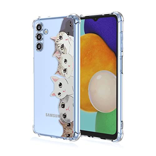GTBDEKI Handyhülle für Galaxy A13 5G Hülle, Samsung A04S SM-A136A Hülle, Clear Case mit Kätzchen Tiermuster Schutzhülle für Samsung Galaxy A13 5G Katzen von GTBDEKI