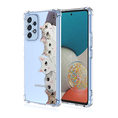 GTBDEKI Handyhülle für Galaxy A53 5G, Samsung A53 SM-A536B Hülle, transparente Hülle mit Kätzchen-Tiermuster, Schutzhülle für Samsung Galaxy A53 5G, Katzen von GTBDEKI