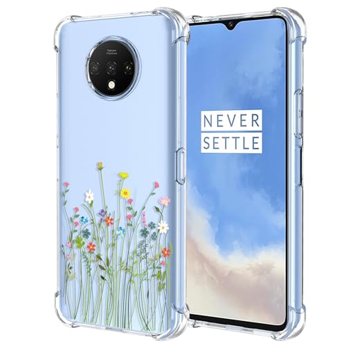 GTBDEKI Handyhülle für OnePlus 7T Hülle, HD1901 HD1903 Hülle, transparente Hülle mit Blumenmuster, Schutzhülle für OnePlus 7T Bouquet von GTBDEKI