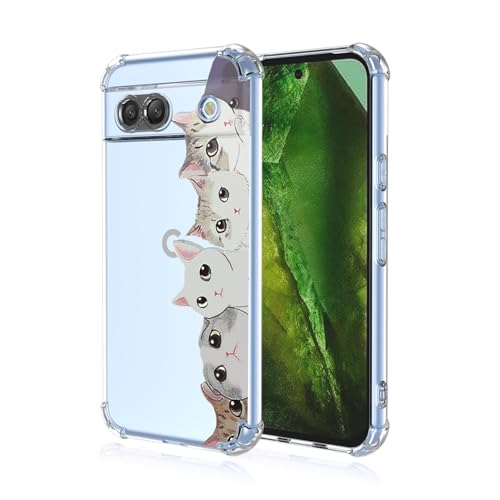 GTBDEKI Handyhülle für Pixel 8a Hülle, Google 8A GKV4X G6GPR G8HHN G576D Hülle, Clear Case mit Kätzchen Tiermuster Schutzhülle für Google Pixel 8a Katzen GTBDEKI Handyhülle für Pixel 8a Hülle, Google 8A GKV4X G6GPR G8HHN G576D Hülle, Clear Case mit Kätzchen Tiermuster Schutzhülle für Google Pixel 8a Katzen von GTBDEKI