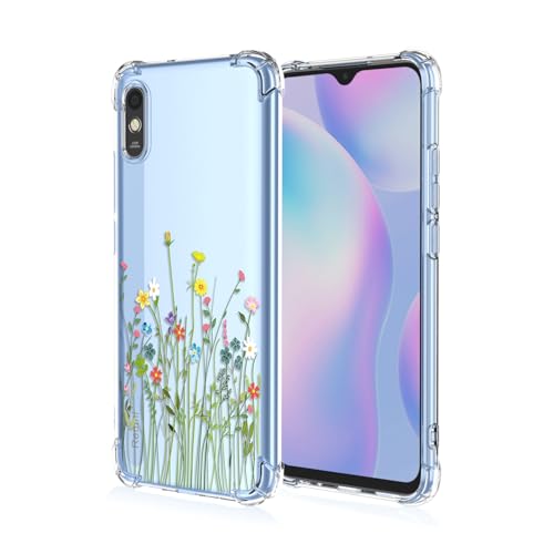 GTBDEKI Handyhülle für Redmi 9A Hülle, Redmi 9i Sport/9AT/9A Sport Hülle, Clear Case mit Blumen Blumenmuster Schutzhülle für Xiaomi Redmi 9A Bouquet von GTBDEKI