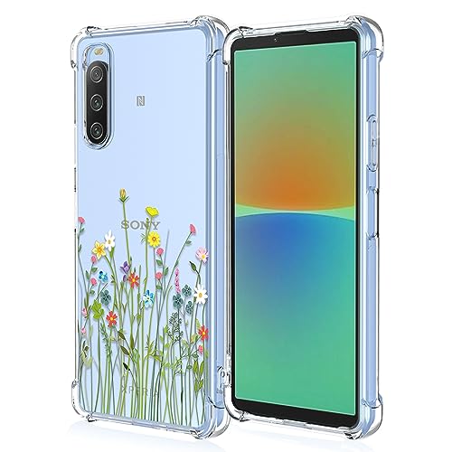 GTBDEKI Handyhülle für Xperia 10 III Hülle,Sony 10 III Lite XQ-BT52 XQ-BT44 Hülle,Clear Case mit Blumengarten Muster Schutzhülle für Sony Xperia 10 III Flower Bouquet von GTBDEKI