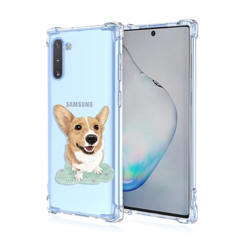 GTBDEKI Schutzhülle für Galaxy Note 10, Samsung Note 10 5G SM-N970F SM-N971F, transparente Hülle mit Welpen-Tiermuster, Schutzhülle für Samsung Galaxy Note10 Hund von GTBDEKI